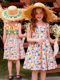 Floral Butterfly Sleeveless Dress
