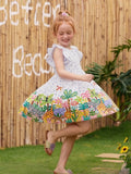 Polka Dot Flower Dress With Bow