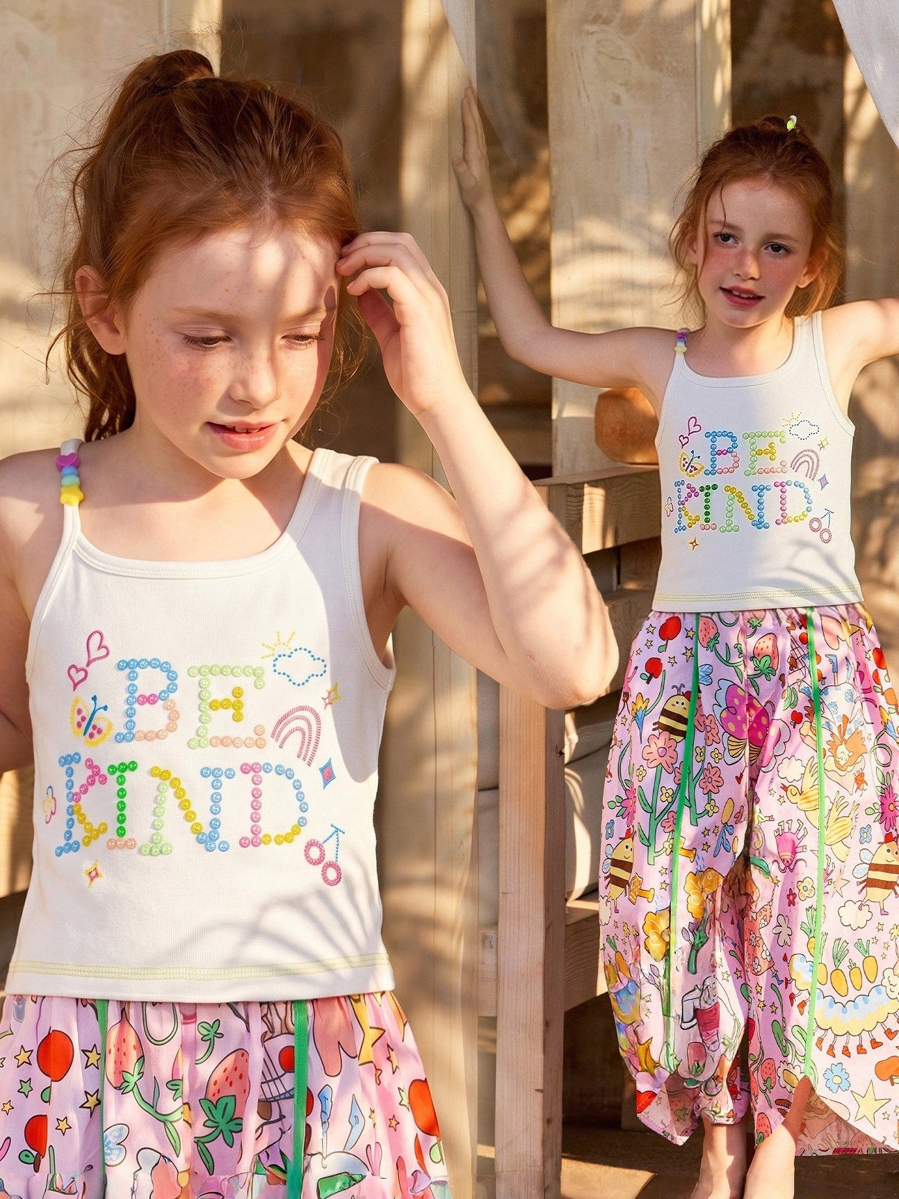 White Print Tank Top