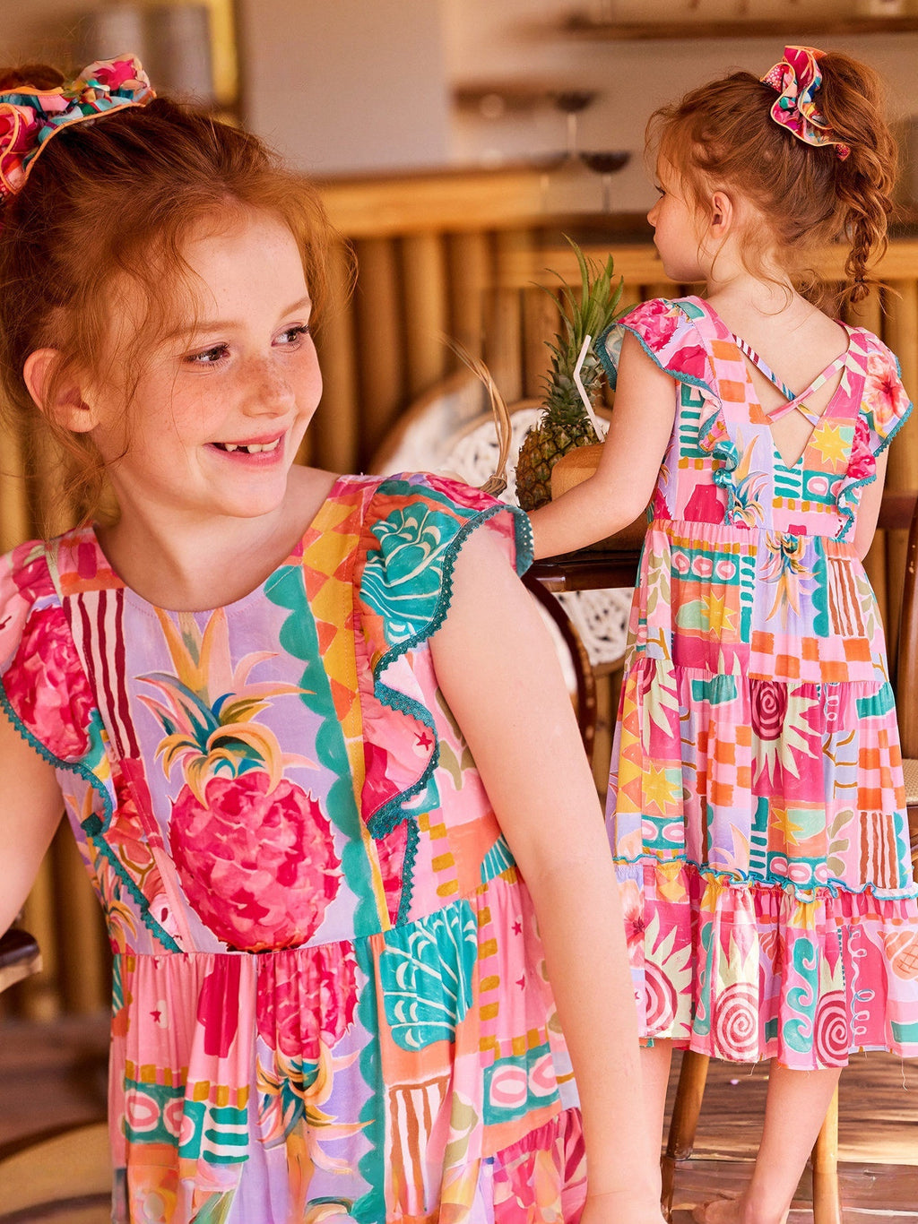 Floral Colorful Fly Sleeve Dress