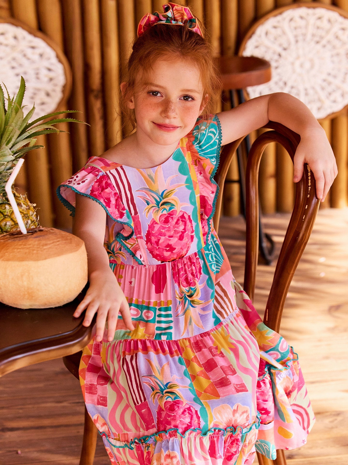 Floral Colorful Fly Sleeve Dress