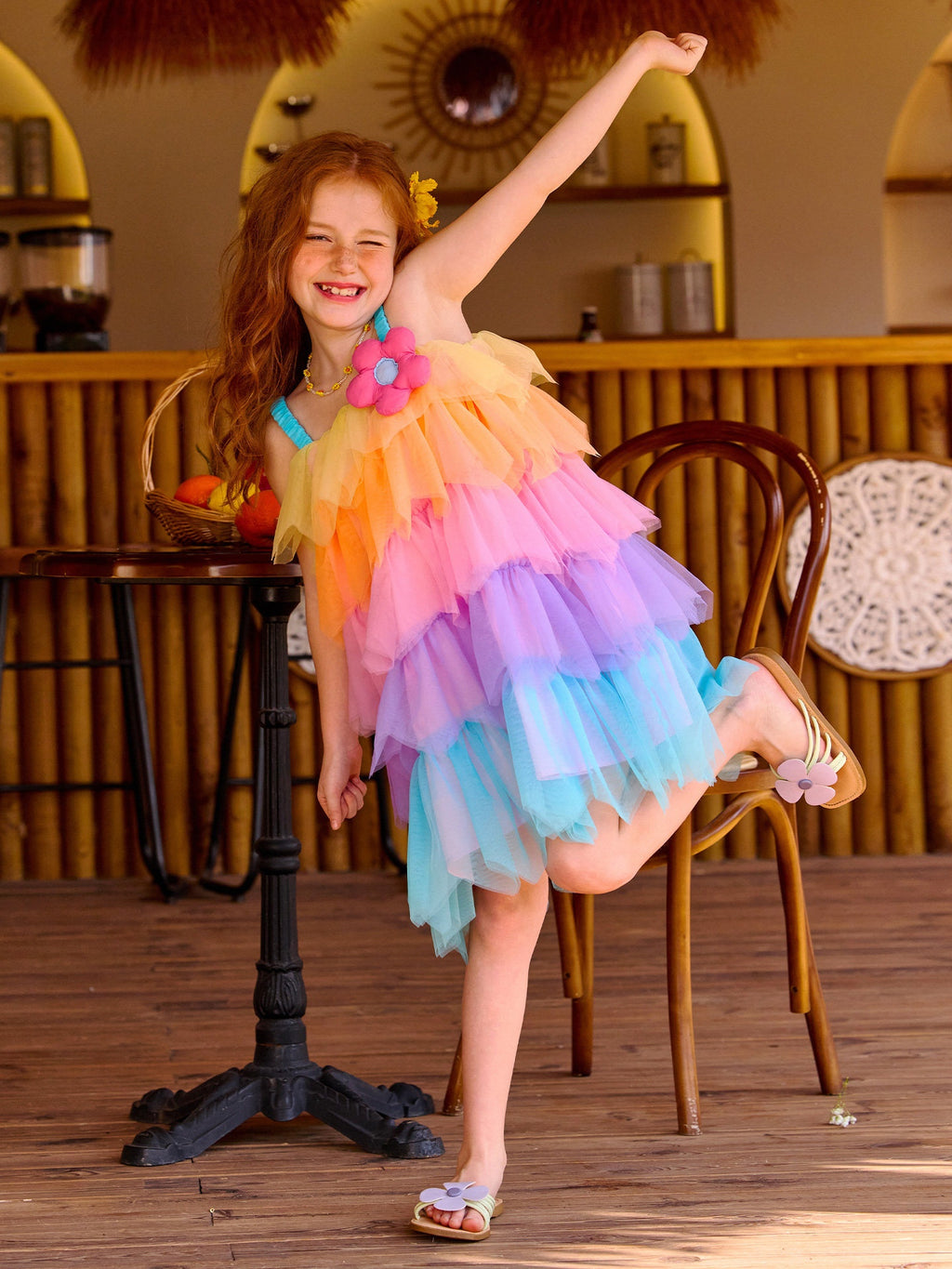 Rainbow Mesh Cake Dress