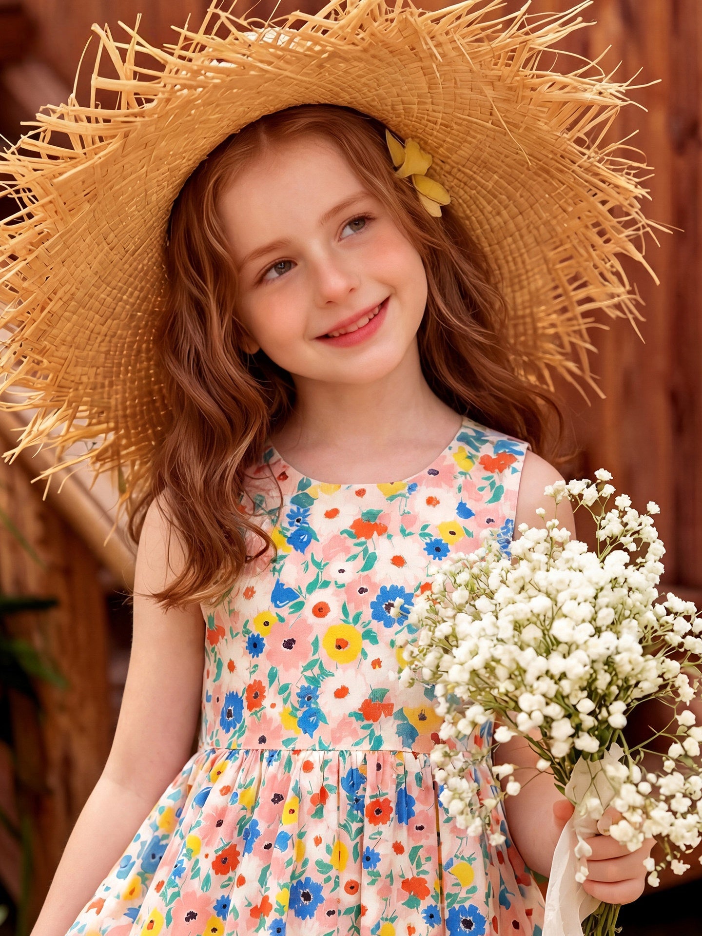 Floral Butterfly Sleeveless Dress