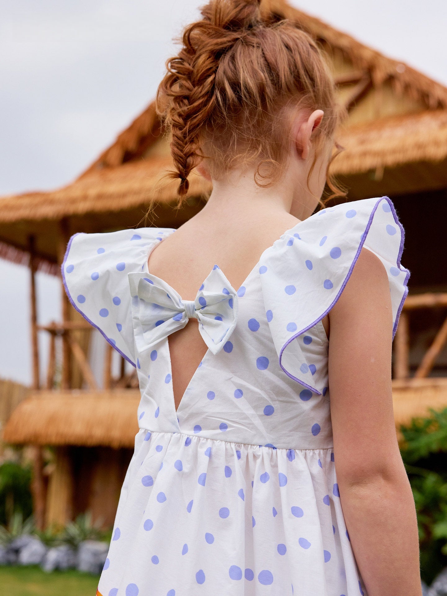 Polka Dot Flower Dress With Bow
