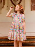 Floral Bubble Sleeve Dress