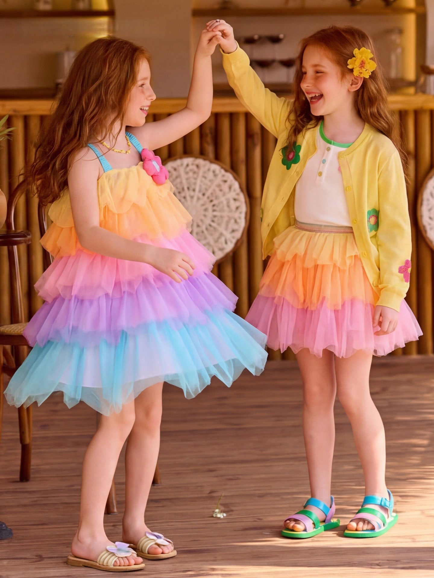 Rainbow Mesh Cake Dress