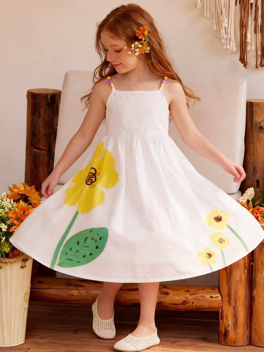 Flower Print Spaghetti Strap Dress
