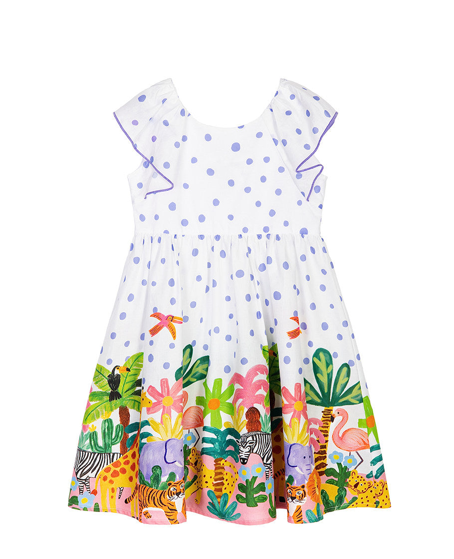 Polka Dot Flower Dress With Bow