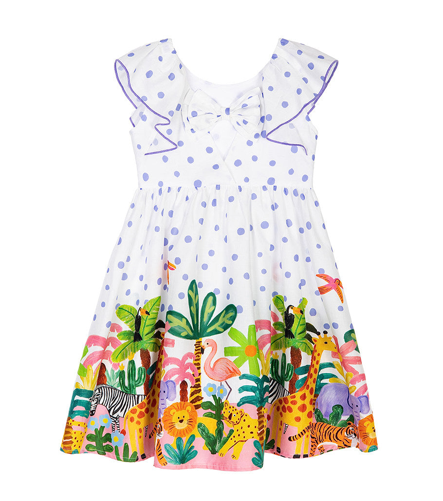 Polka Dot Flower Dress With Bow