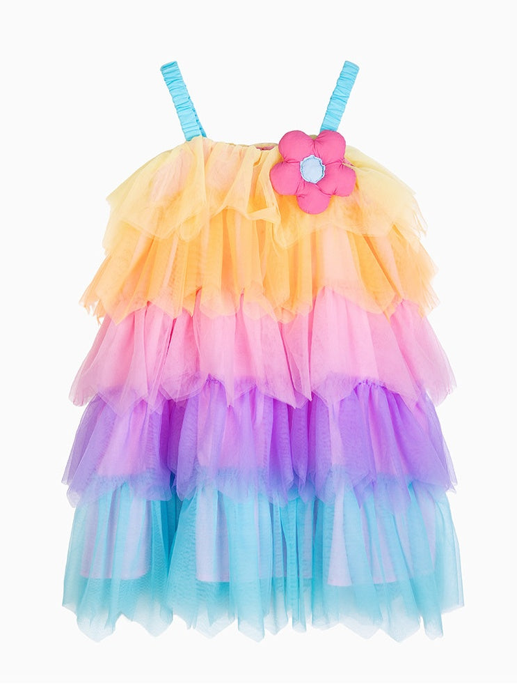 Rainbow Mesh Cake Dress