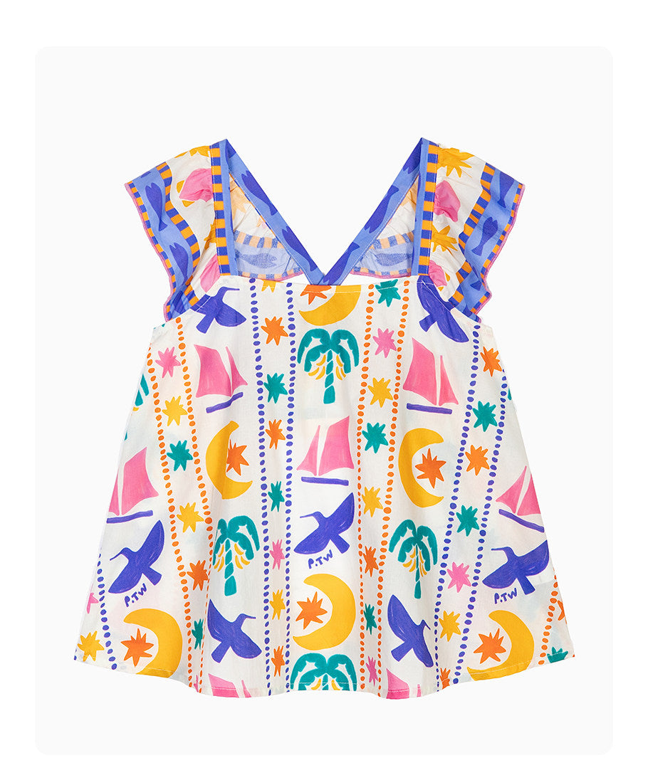 Coconut Tree Print Top