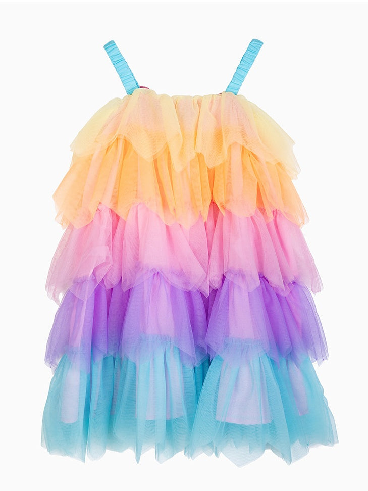 Rainbow Mesh Cake Dress