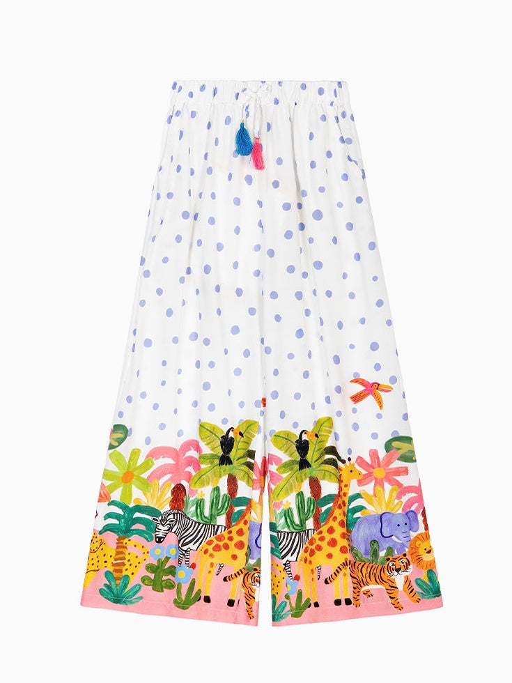 Polka Dot Jungle Print Pant