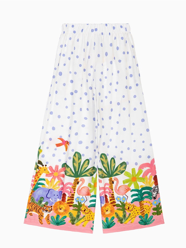 Polka Dot Jungle Print Pant
