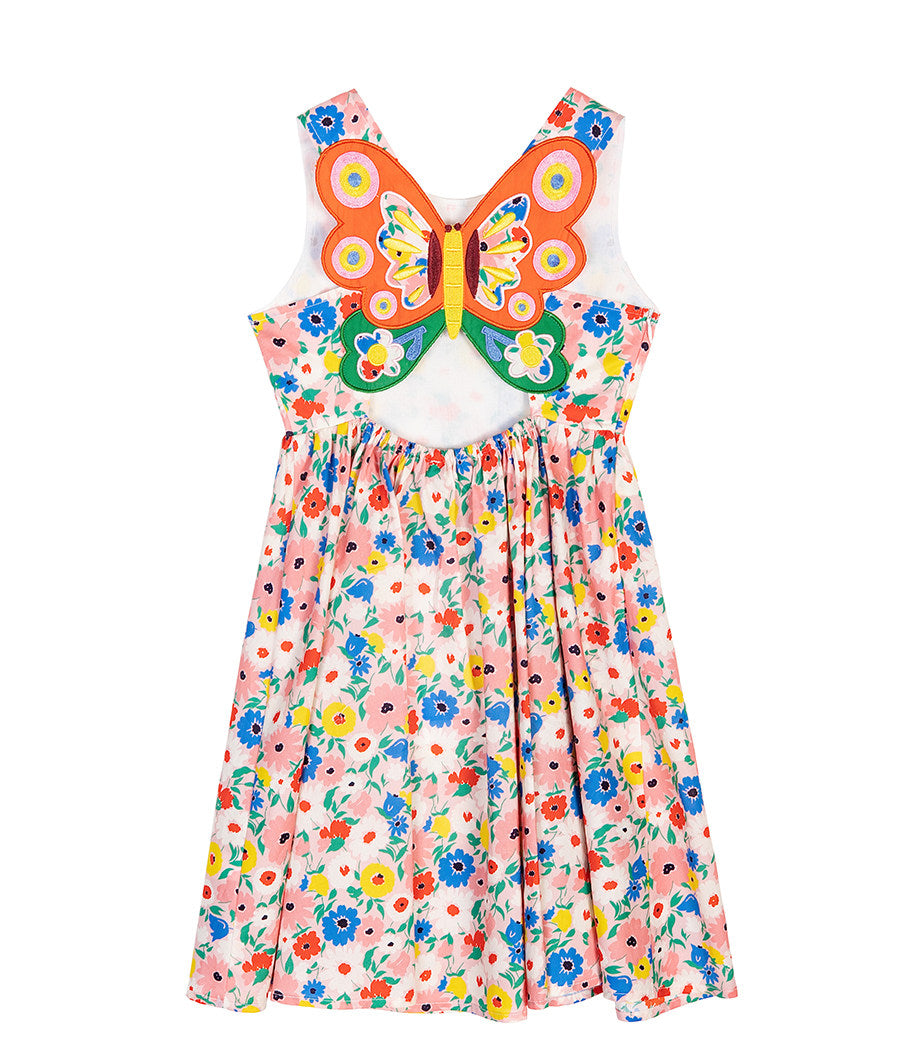 Floral Butterfly Sleeveless Dress