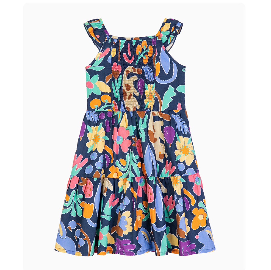 Floral Ruffle Spaghetti Strap Dress