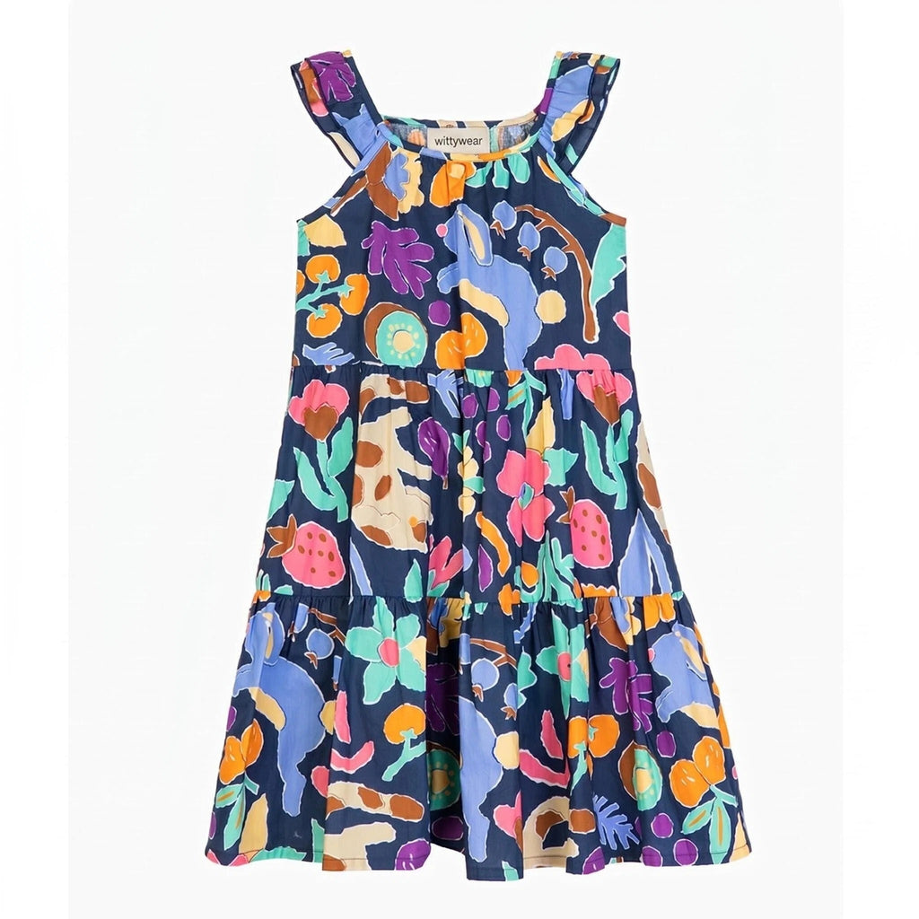 Floral Ruffle Spaghetti Strap Dress